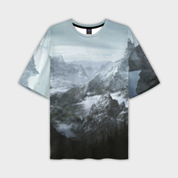 Мужская футболка oversize 3D Природа Скайрима