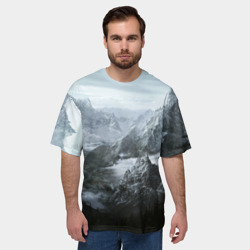 Мужская футболка oversize 3D Природа Скайрима - фото 2