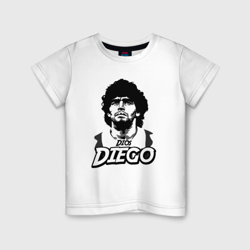 Детская футболка хлопок Dios Diego, цвет белый