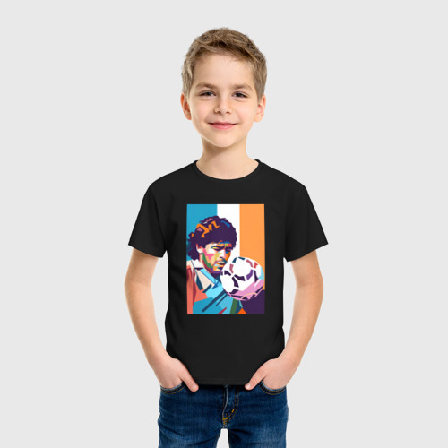 Детская футболка хлопок Диего, цвет черный - фото 3