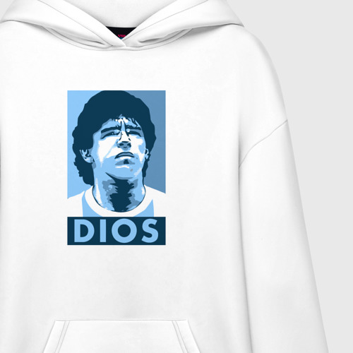 Худи SuperOversize хлопок Dios Maradona, цвет белый - фото 3