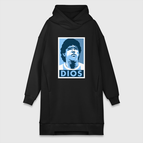 Платье-худи хлопок Dios Maradona, цвет черный