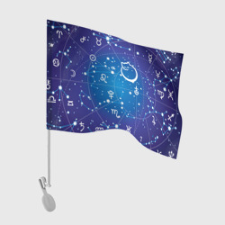 Флаг для автомобиля Котик символ 2023 на карте звездного неба