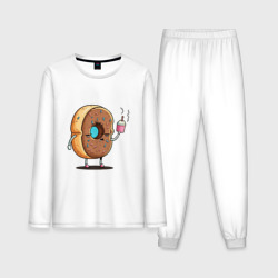 Мужская пижама с лонгсливом хлопок Пышный пончик на дрожжах