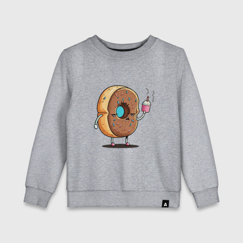 Детский свитшот хлопок с принтом Пышный пончик на дрожжах, вид спереди #2