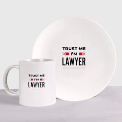 Набор: тарелка + кружка Trust me - I'm lawyer