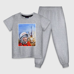 Детская пижама хлопок Юрий Гагарин на космодроме