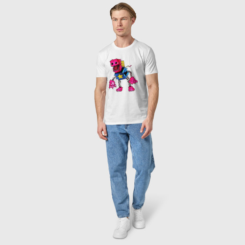 Мужская футболка хлопок с принтом Поппи Плейтайм - Бокси Бу, вид сбоку #3