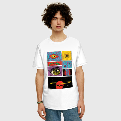 Мужская футболка хлопок Oversize Mind-blowing space art, цвет белый - фото 3