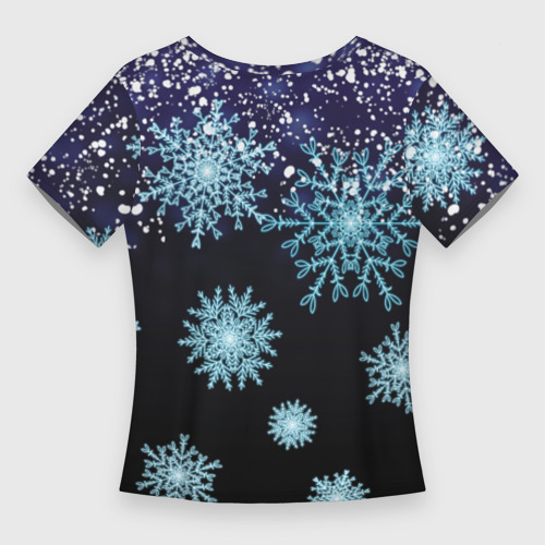 Женская футболка 3D Slim Снежная зима, цвет 3D печать - фото 2