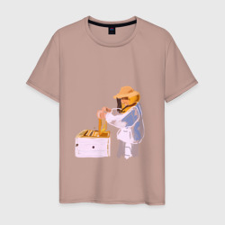 Пчеловод и его пасека – Мужская футболка хлопок с принтом купить со скидкой в -20%