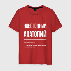 Мужская футболка хлопок Новогодний Анатолий