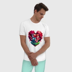 Мужская пижама с белой футболкой хлопок Влюбленные в Minecraft - фото 2