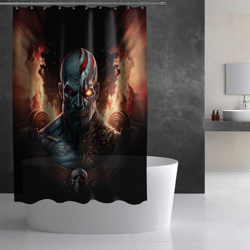 Штора 3D для ванной God of War life and dead - фото 2
