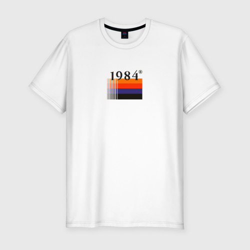 Мужская футболка хлопок Slim Винтажная мода 1984 года, цвет белый