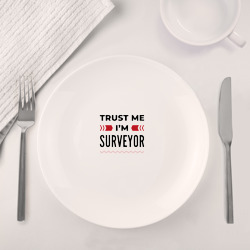 Набор: тарелка + кружка Trust me - I'm surveyor - фото 2
