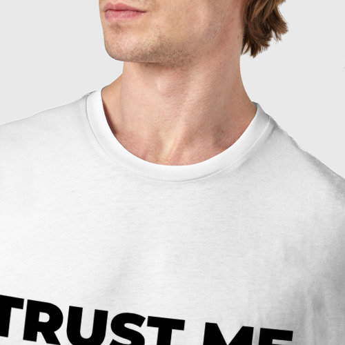 Мужская футболка хлопок Trust me - I'm surveyor, цвет белый - фото 6