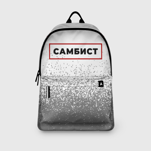 Рюкзак 3D с принтом Самбист - в красной рамке на светлом, вид сбоку #3