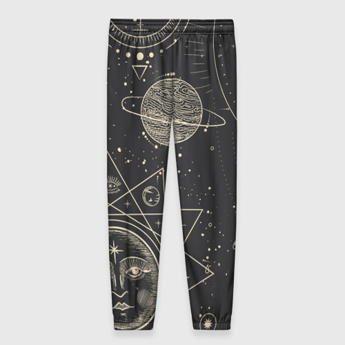 Женские брюки 3D с принтом Мистические узоры, вид сзади #1
