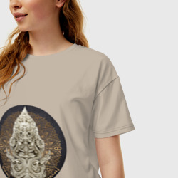 Женская футболка хлопок Oversize Мантра защитника Будды - фото 2