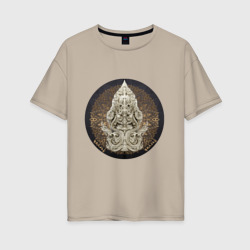 Женская футболка хлопок Oversize Мантра защитника Будды