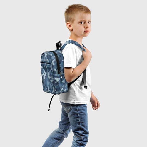 Детский рюкзак 3D с принтом Камуфляжный узор, вид сзади #1