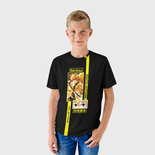 Детская футболка 3D Зеницу Агацуме - Клинок, рассекающий демонов, цвет 3D печать - фото 3
