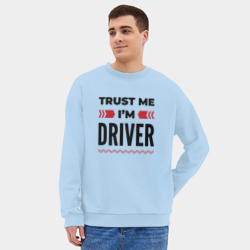 Мужской свитшот oversize без начеса хлопок Trust me - I'm driver - фото 2