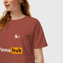 Женская футболка хлопок Oversize Уличный футбол - Panna Hub - фото 2