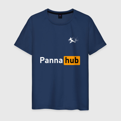 Мужская футболка из хлопка с принтом Уличный футбол - Panna Hub, вид спереди №1