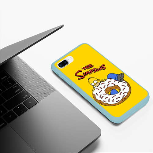 Чехол для iPhone 7Plus/8 Plus матовый с принтом Гомер Симпсон ест пончик, фото #5