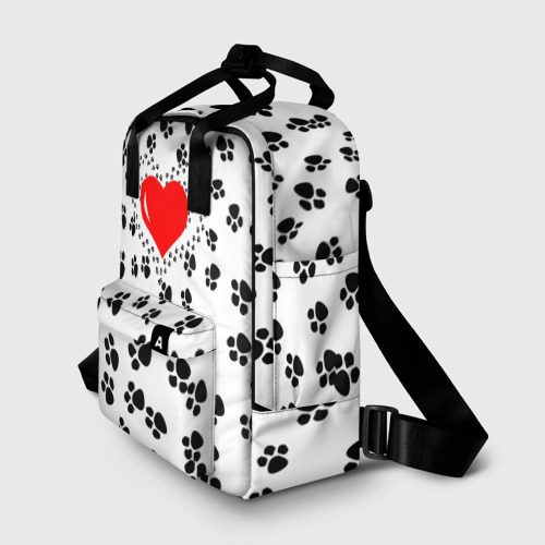 Женский рюкзак 3D с принтом Любовь к пушистым, фото на моделе #1