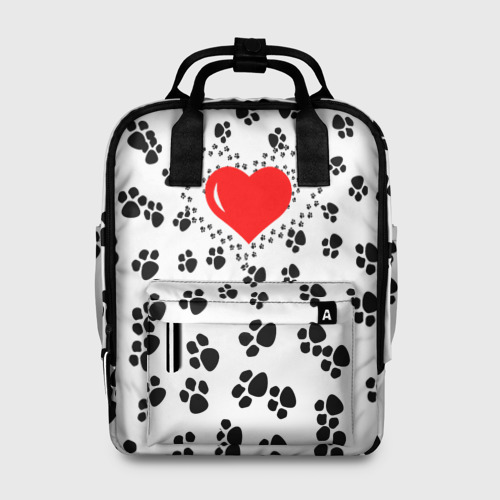 Женский рюкзак 3D с принтом Любовь к пушистым, вид спереди #2