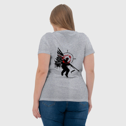 Женская футболка хлопок CS:GO - Graffiti Angel of Death, цвет меланж - фото 7