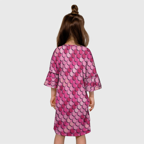 Детское платье 3D Розовый камуфляж, цвет 3D печать - фото 5