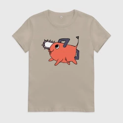 Женская футболка хлопок Демон бензопилы Почита