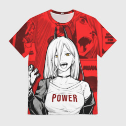 Мужская футболка 3D Chainsaw Man: Power