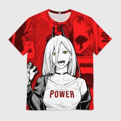 Мужская футболка 3D Chainsaw Man: Power