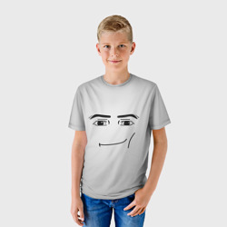 Детская футболка 3D Роблокс Гигачад лицо - фото 2