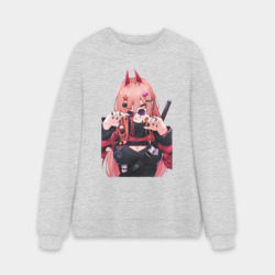 Мужской свитшот oversize без начеса хлопок Человек - бензопила крутая Пауэр