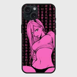 Чехол силиконовый для Apple iPhone 15 матовый Человек - бензопила Пауэр в топике