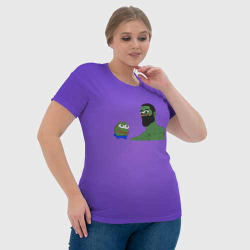 Женская футболка 3D Pepe Идол Гигачад, цвет 3D печать - фото 6