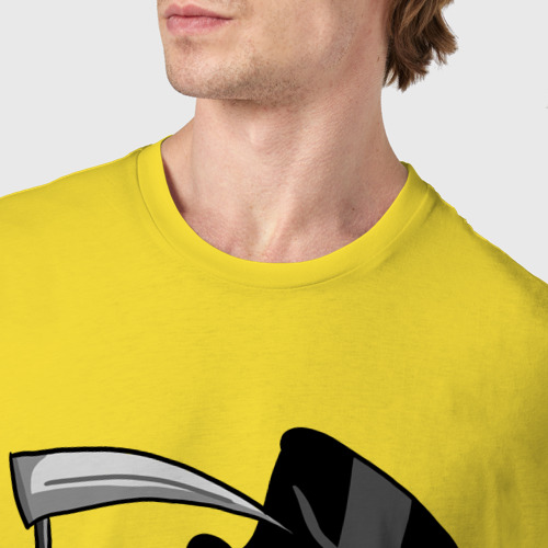 Мужская футболка хлопок с принтом Гробовщик с косой, фото #4