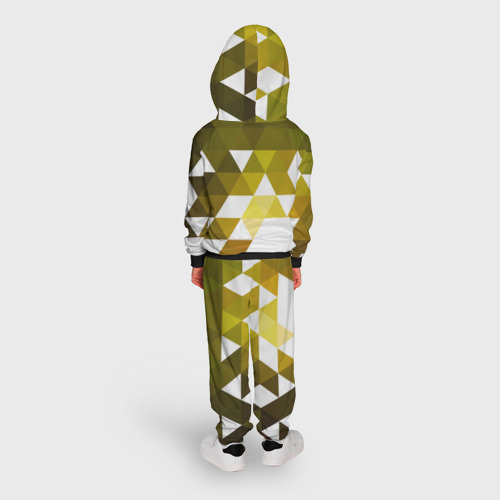 Детский костюм с толстовкой 3D Золотистая мозаика из ромбов, цвет черный - фото 4