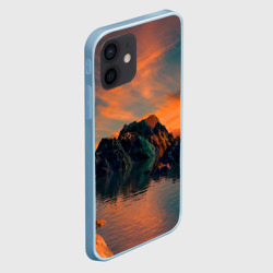 Чехол для iPhone 12 Mini Скалы и оранжевая ночь - фото 2