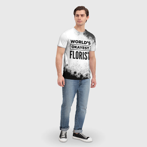 Мужская футболка 3D World's okayest florist - white, цвет 3D печать - фото 5