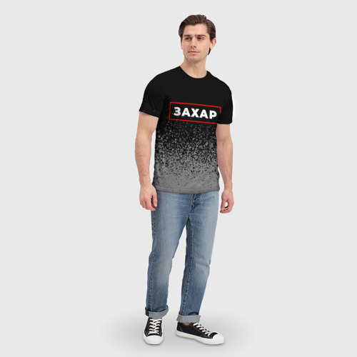 Мужская футболка 3D Захар - в красной рамке на темном, цвет 3D печать - фото 5