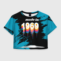Made in 1969: liquid art – Женская футболка Crop-top 3D с принтом купить