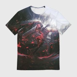 Мужская футболка 3D Человек-бензопила - Атака Дэнджи