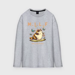 Женский лонгслив oversize хлопок Man I Love Felines